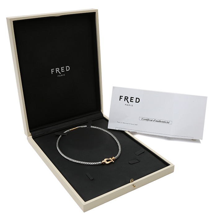Fred Force 10 large model necklace in yellow gold and stainless steel - Detail D2
