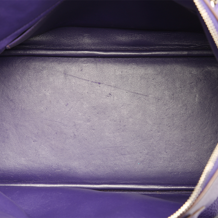 Bolso de mano Hermès Bolide 35 cm en cuero togo violeta Iris - Detail D2