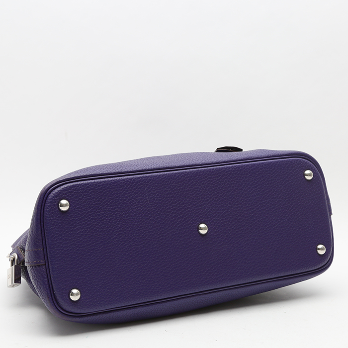 Bolso de mano Hermès Bolide 35 cm en cuero togo violeta Iris - Detail D4