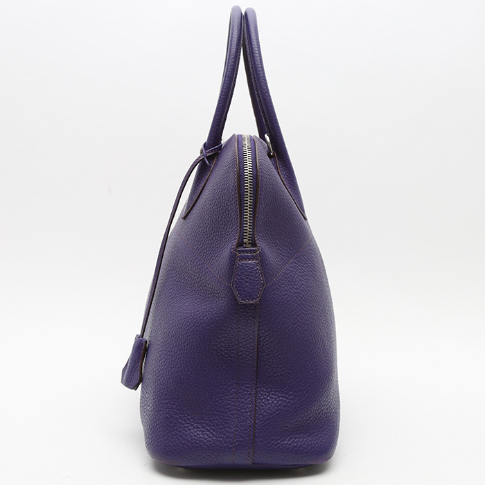 Bolso de mano Hermès Bolide 35 cm en cuero togo violeta Iris - Detail D5