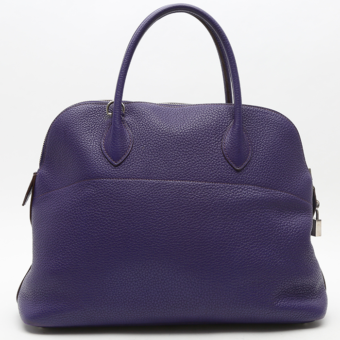 Borsa Hermès Bolide 35 cm in pelle togo viola Iris - Detail D7