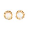 Paire de boucles d'oreilles Tiffany & Co Rope en or jaune, perles de culture et diamants - 00pp thumbnail