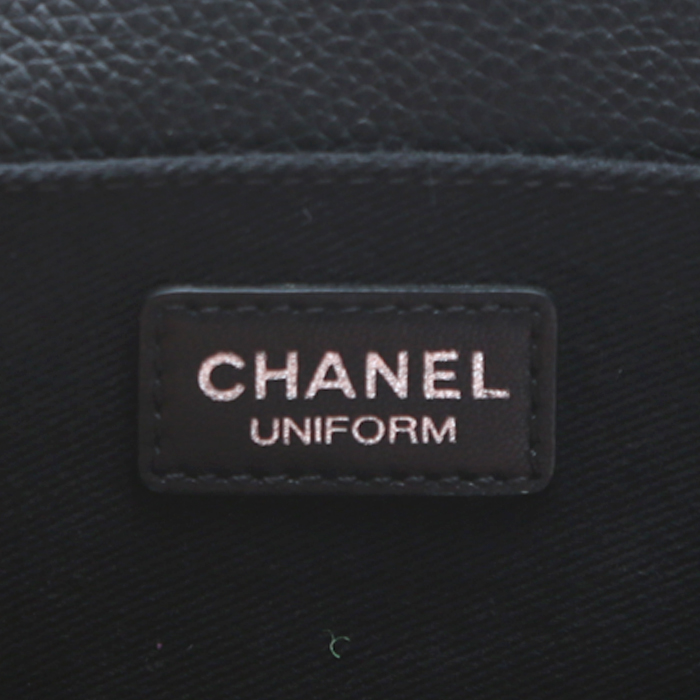 Chanel clutch-belt in black quilted grained leather - Detail D3
