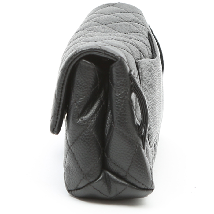 Bolsito-cinturón Chanel en cuero granulado acolchado negro - Detail D5