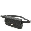 Chanel clutch-belt in black quilted grained leather - Detail D8 thumbnail