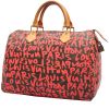 Borsa Louis Vuitton  Speedy Editions Limitées in tela monogram marrone e rosa e pelle naturale - 00pp thumbnail