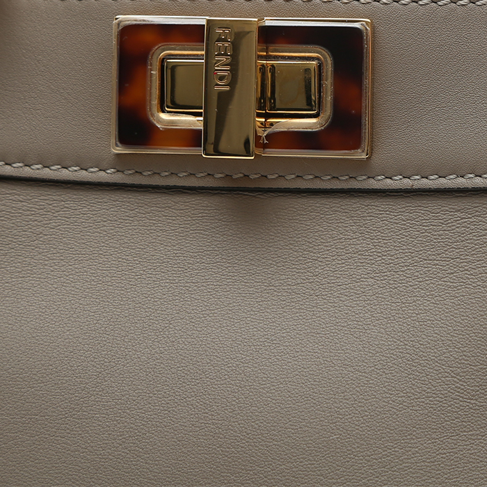 Borsa Fendi  Peekaboo ISeeU modello medio  in pelle color talpa - Detail D1