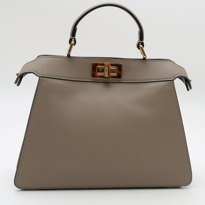 Borsa Fendi  Peekaboo ISeeU modello medio  in pelle color talpa - Detail D7