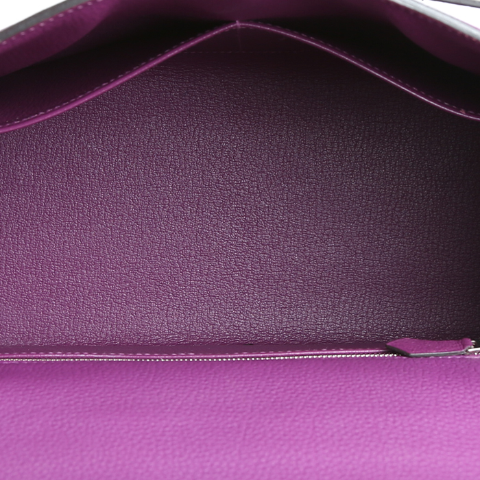Borsa Hermès  Kelly 32 cm in pelle togo viola Anemone e grigia stagna - Detail D2
