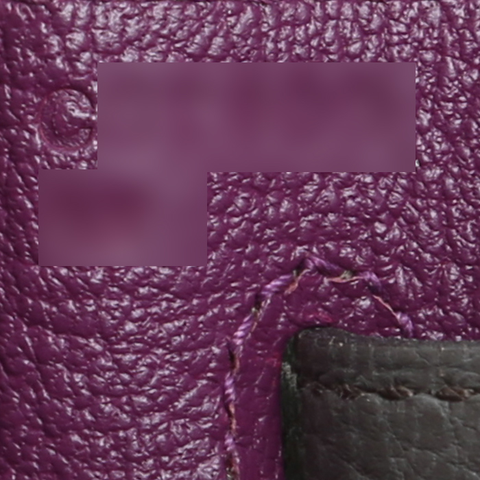 Borsa Hermès  Kelly 32 cm in pelle togo viola Anemone e grigia stagna - Detail D4