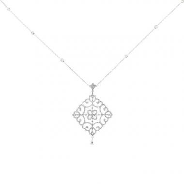 Messika Eden medium model necklace in white gold and diamonds