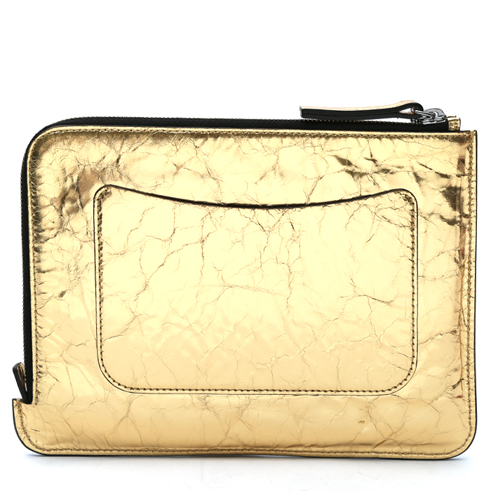 Pochette Chanel  Pochette en cuir doré - Detail D7