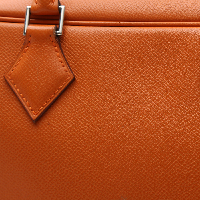 Borsa Hermès  Plume in pelle Epsom arancione - Detail D1
