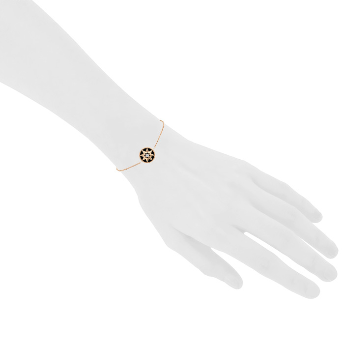 Brazalete Dior Rose des vents de oro rosa, ónix y diamante - Detail D1