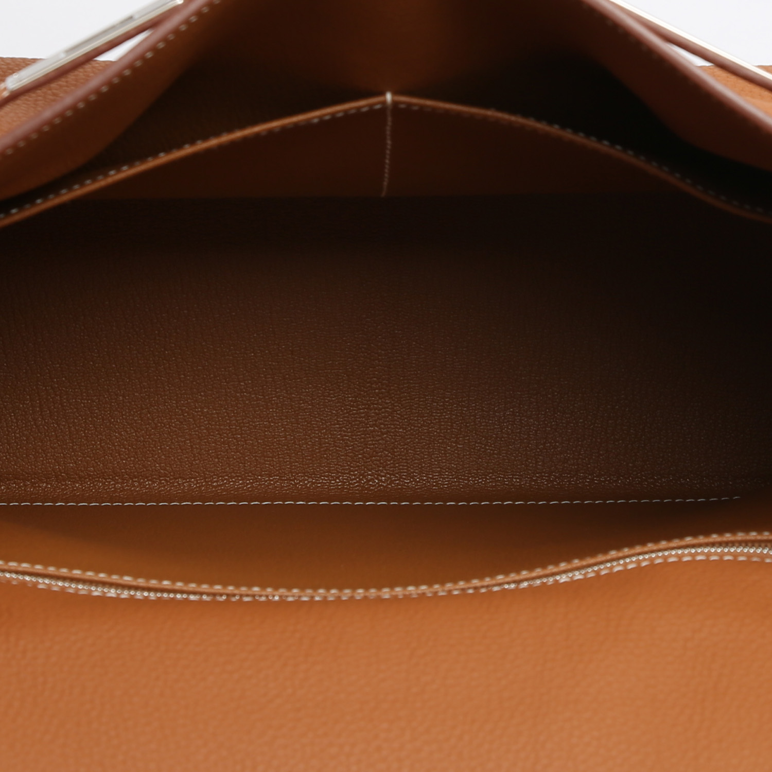 Bolso de mano Hermès  Kelly 32 cm en cuero togo color oro - Detail D2