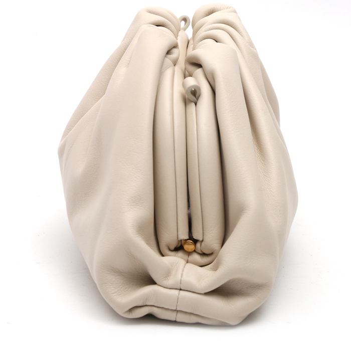 Borsa/pochette Bottega Veneta Pouch in pelle liscia bianca - Detail D6