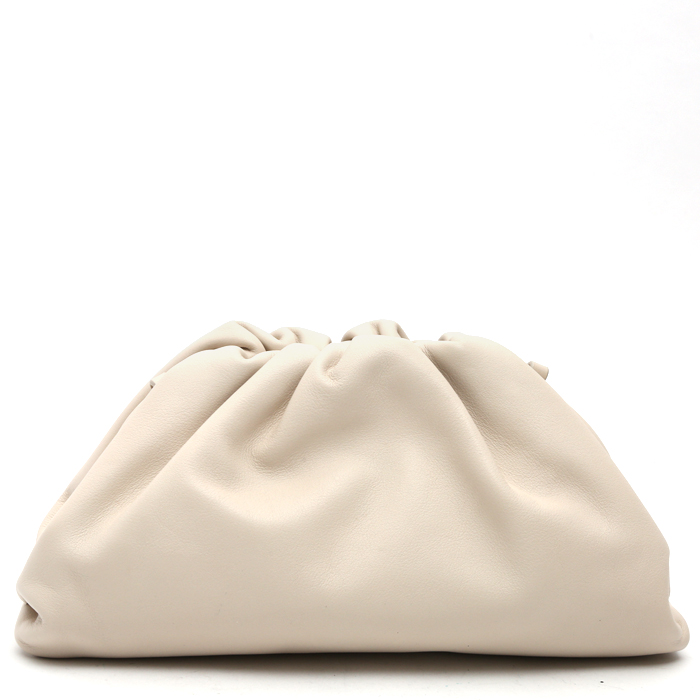 Borsa/pochette Bottega Veneta Pouch in pelle liscia bianca - Detail D7