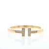 Bracciale a cerchio mobile Tiffany & Co Square T in oro giallo e diamanti - 360 thumbnail