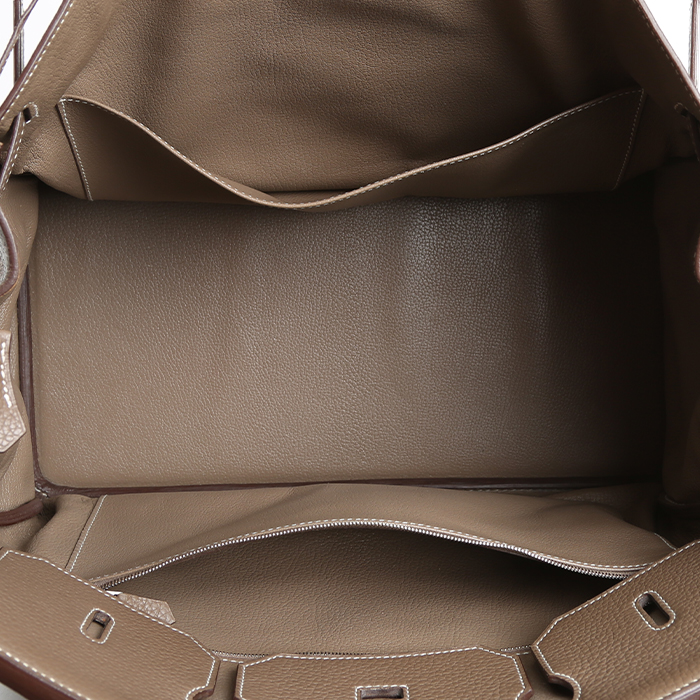Sac à main Hermès  Birkin 40 cm en cuir taurillon clémence étoupe - Detail D2