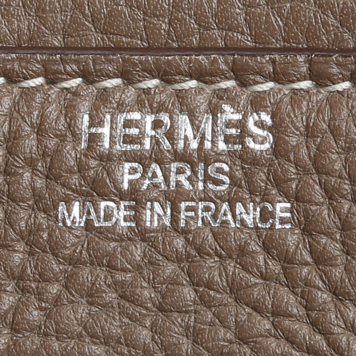 Hermès  Birkin 40 cm handbag  in etoupe leather taurillon clémence - Detail D3
