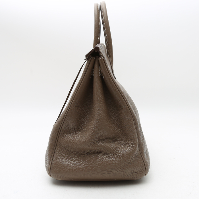 Hermès  Birkin 40 cm handbag  in etoupe leather taurillon clémence - Detail D6