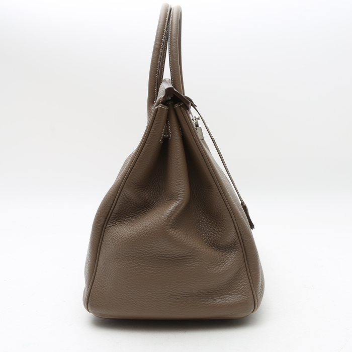 Hermès  Birkin 40 cm handbag  in etoupe leather taurillon clémence - Detail D7