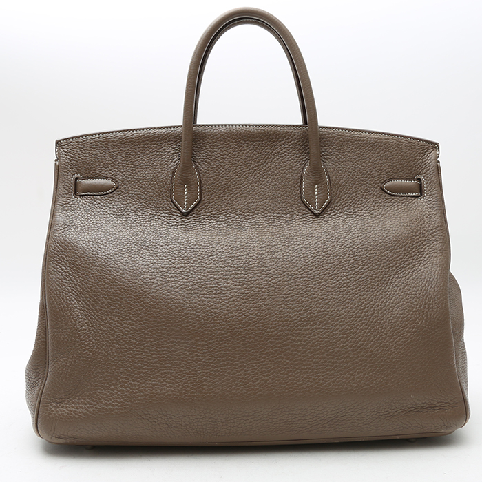 Hermès  Birkin 40 cm handbag  in etoupe leather taurillon clémence - Detail D8