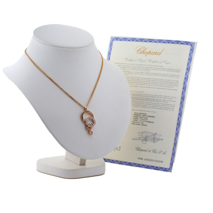 Collier Chopard Happy Bubble en or rose et diamants - Detail D2