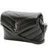 Borsa a tracolla Saint Laurent  Toy Loulou in pelle trapuntata a zigzag nera - 00pp thumbnail