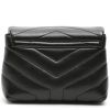 Saint Laurent  Toy Loulou shoulder bag  in black chevron quilted leather - Detail D7 thumbnail