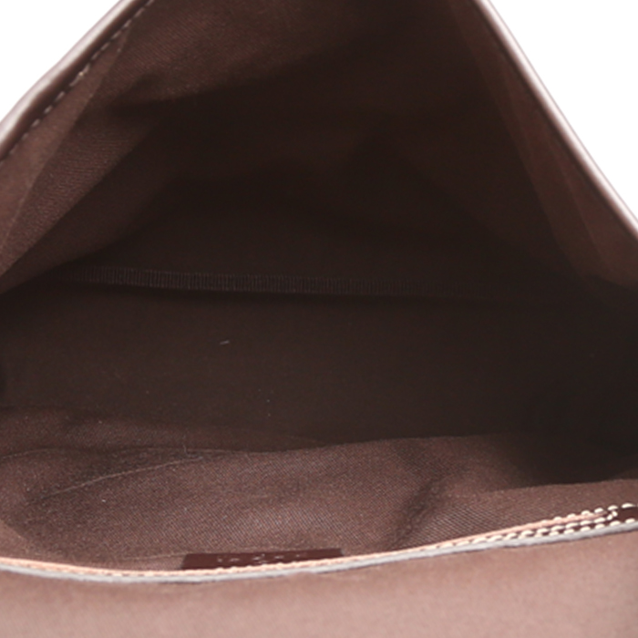 Sac bandoulière Gucci Suprême GG en toile monogram enduite beige et cuir marron - Detail D2
