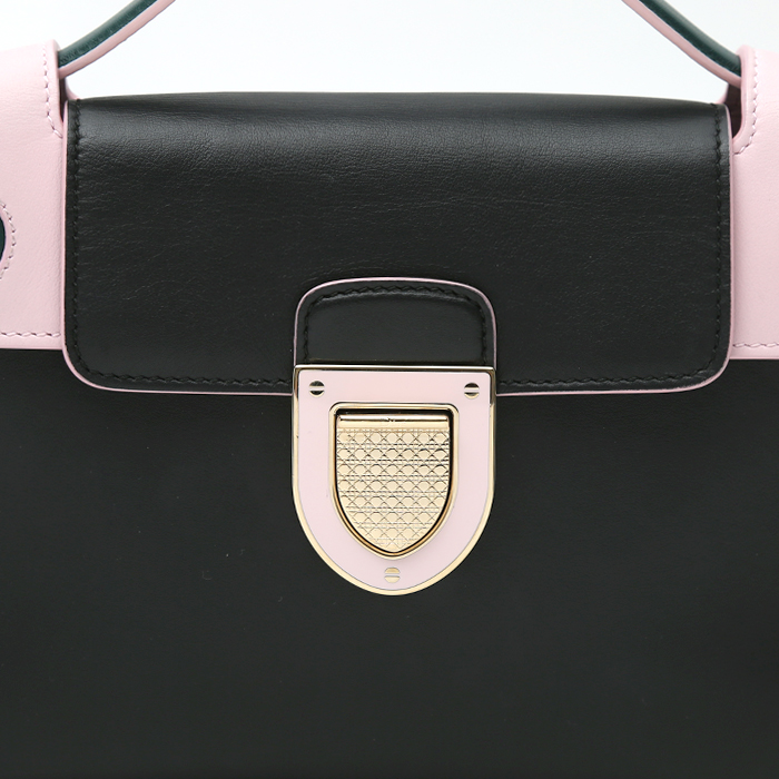 Dior Diorama shoulder bag in black and pink leather - Detail D1