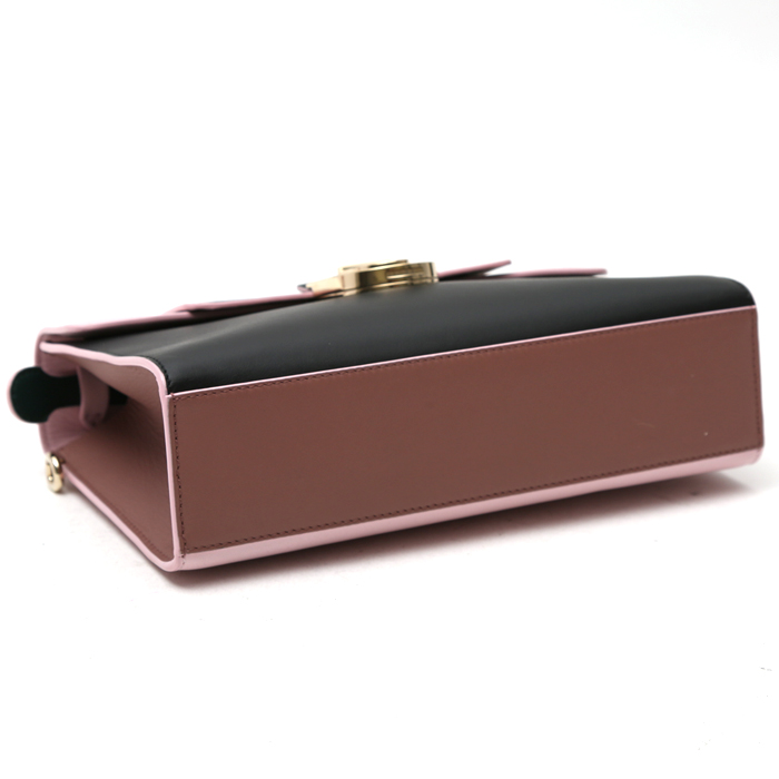 Dior Diorama shoulder bag in black and pink leather - Detail D4