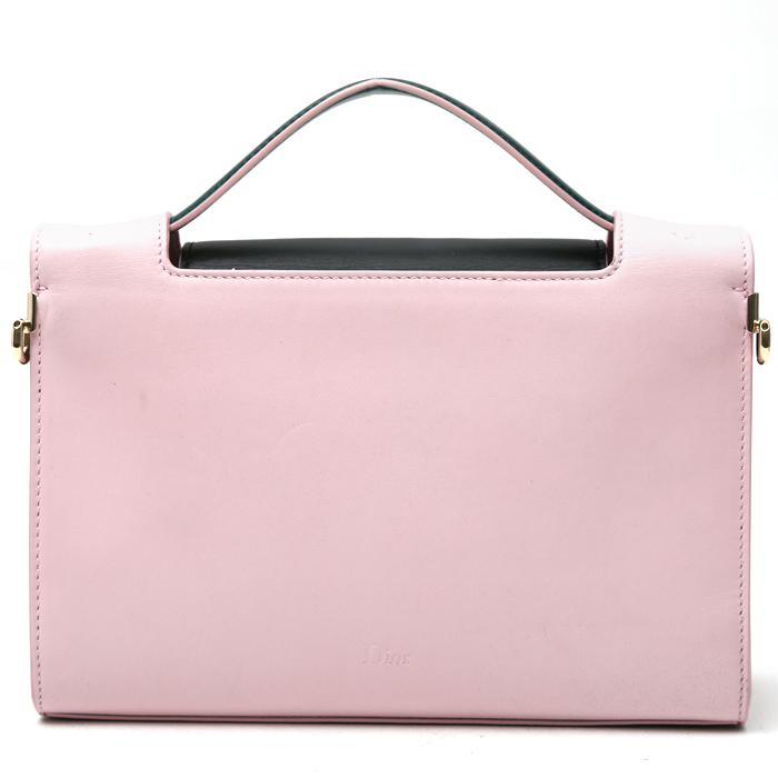 Dior Diorama shoulder bag in black and pink leather - Detail D7