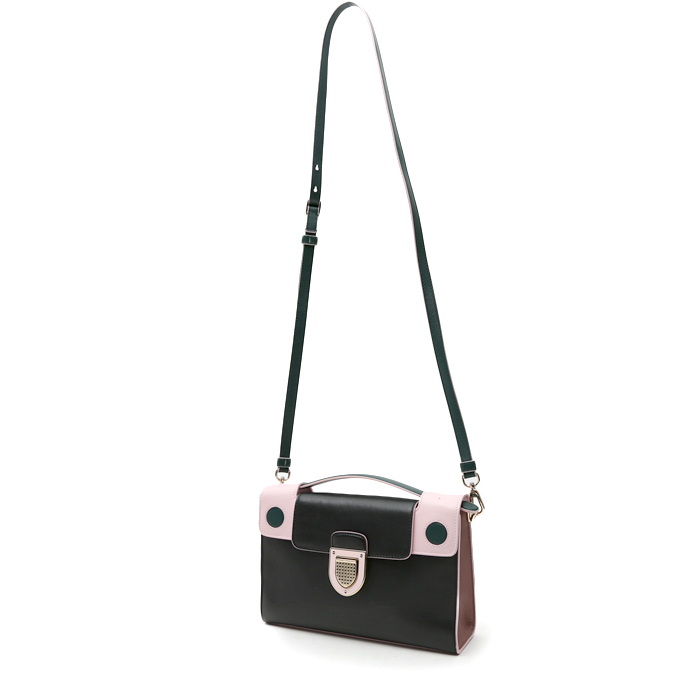 Dior Diorama shoulder bag in black and pink leather - Detail D8