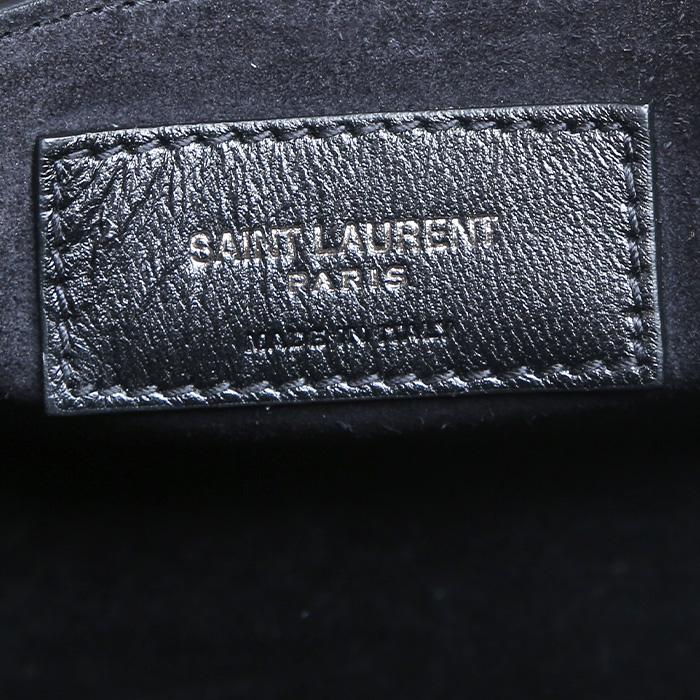 Saint Laurent Sunset medium model shoulder bag in black leather - Detail D3