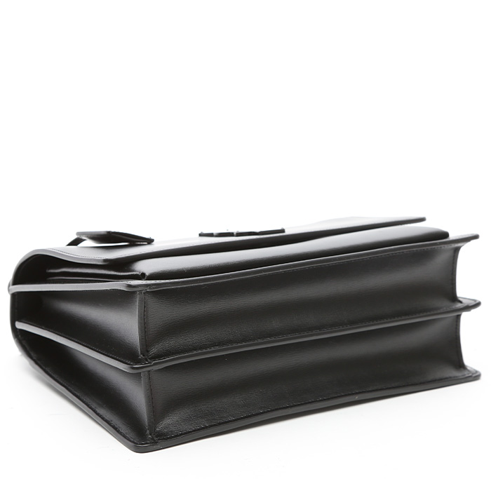 Saint Laurent Sunset medium model shoulder bag in black leather - Detail D4