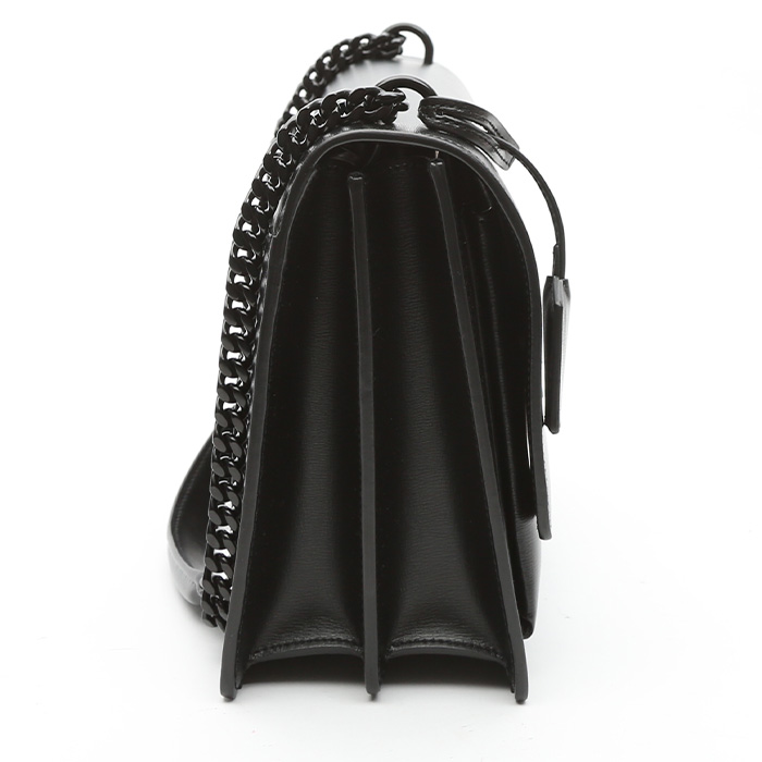 【SAINT LAURENT】CHAIN SHOULDER BAG Auth SAINT LAURENT Chain Shoulder Bag Silver/Gold Leather