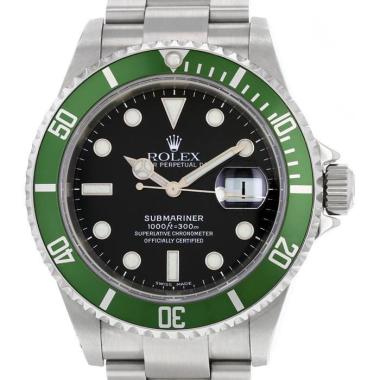 Orologio Rolex Submariner Date "Kermit - Mark IV - Pointed Four" in acciaio Ref: 16610LV  Circa 2005