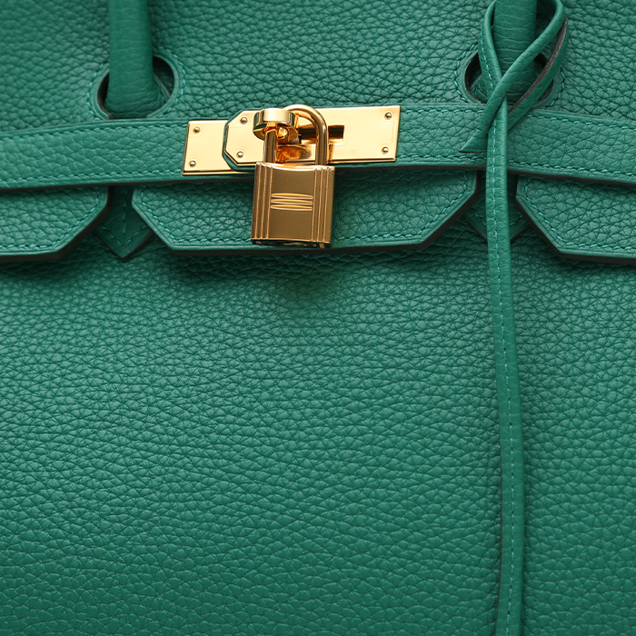 Sac à main Hermès  Birkin 35 cm en cuir togo Vert Emeraude - Detail D1