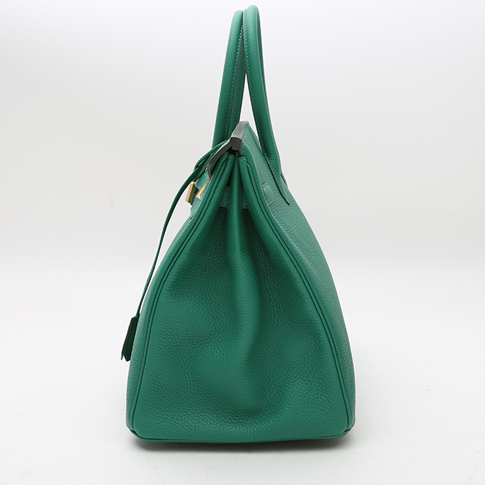 Hermès  Birkin 35 cm handbag  in Vert Emeraude togo leather - Detail D5