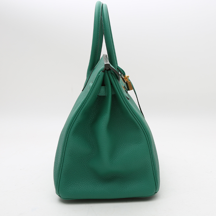 Hermès  Birkin 35 cm handbag  in Vert Emeraude togo leather - Detail D6