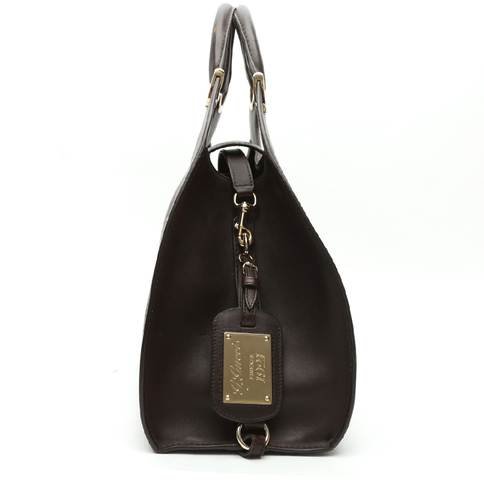 Bolso de mano Gucci Stirrup en cuero marrón - Detail D6