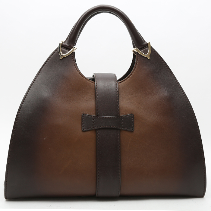 Bolso de mano Gucci Stirrup en cuero marrón - Detail D7