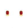 Vintage  earrings in yellow gold and coral - 360 thumbnail