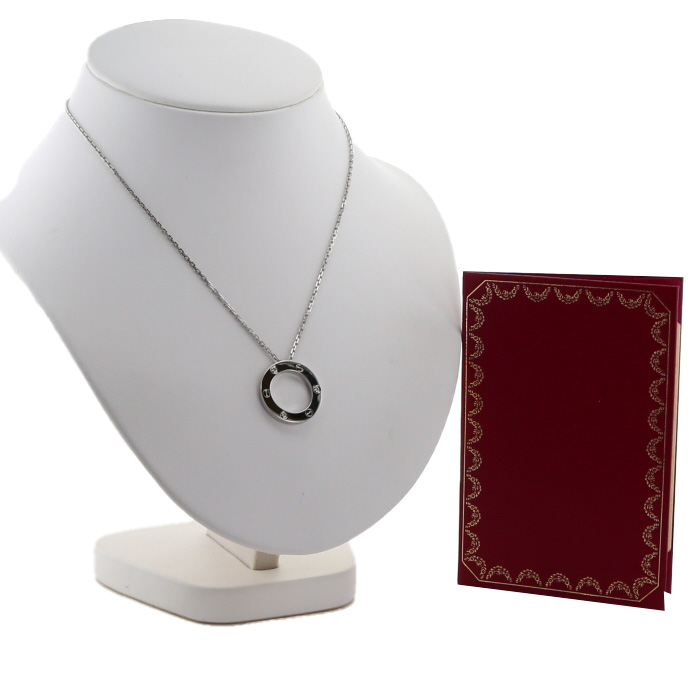 Collar Cartier Love de oro blanco y diamantes - Detail D2