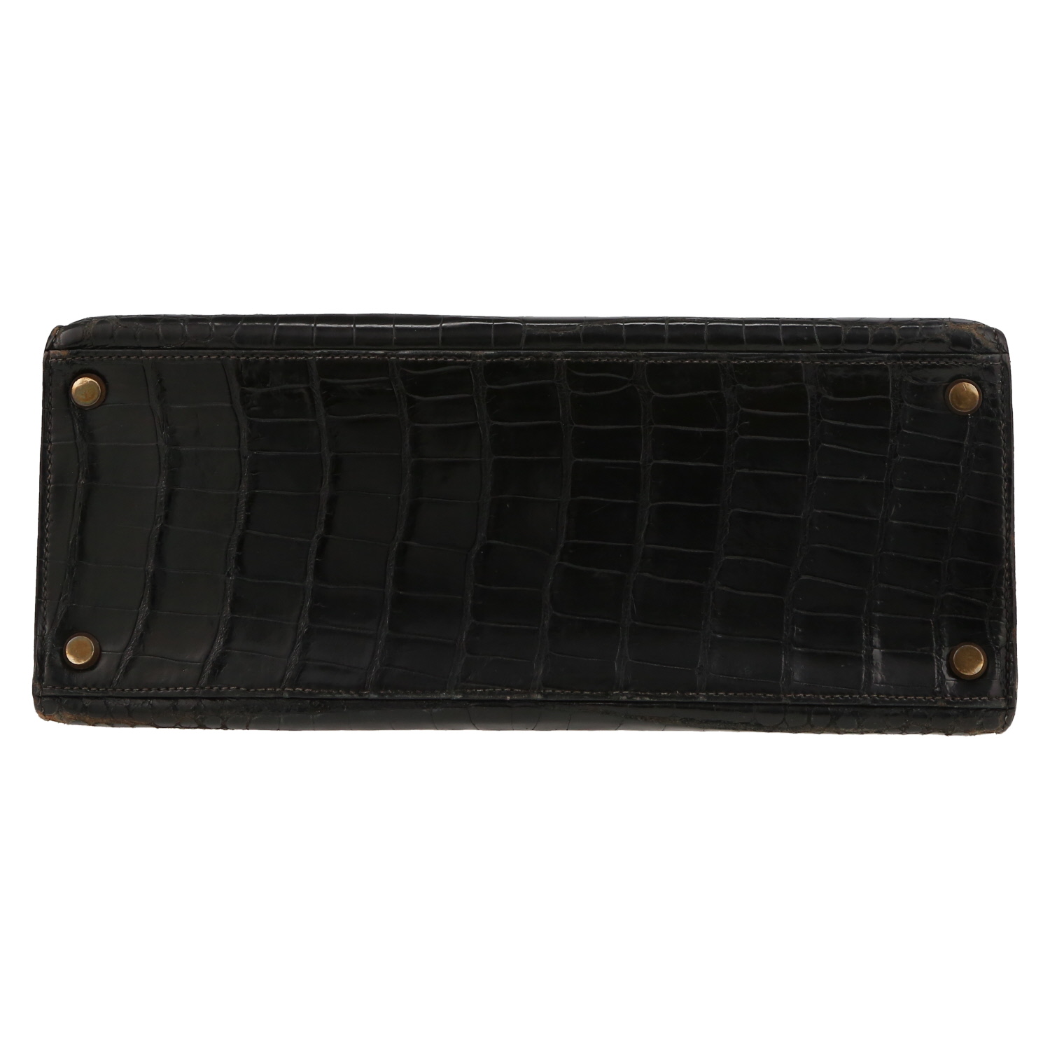 Hermès  Kelly 28 cm handbag  in black porosus crocodile - Detail D4