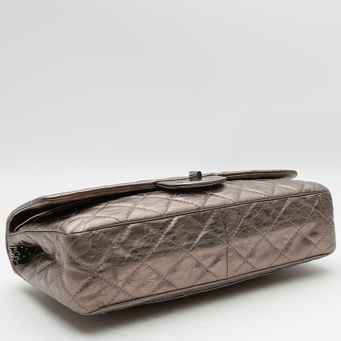 Borsa Chanel  Chanel 2.55 in pelle trapuntata argentata - Detail D4