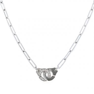 Collier Dinh Van Menottes en or blanc et diamants