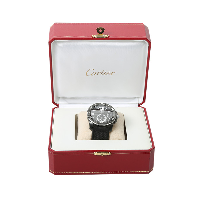 Montre Cartier Calibre De Cartier Diver en acier noirci Ref: Cartier - 3729 Vers 2010 - Detail D2